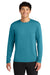 A4 A4N3165 Mens Performance Moisture Wicking Long Sleeve Crewneck T-Shirt Teal Green Model Front