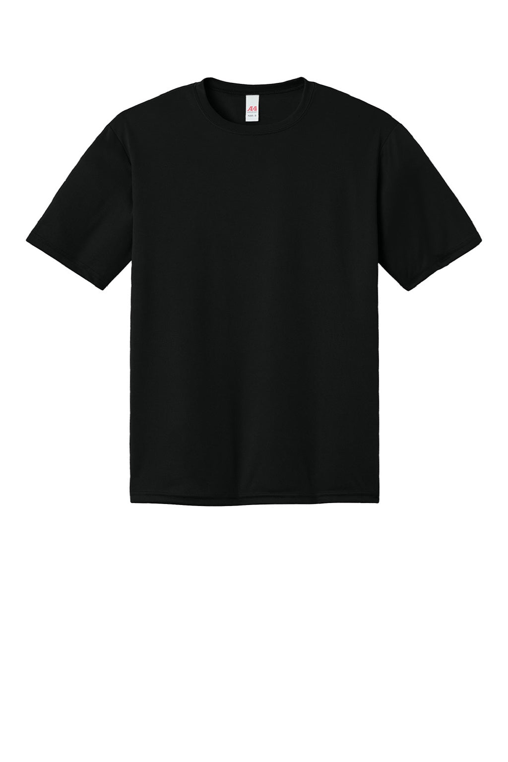 A4 A4N3402 Mens Sprint Performance Moisture Wicking Short Sleeve Crewneck T-Shirt Black Flat Front