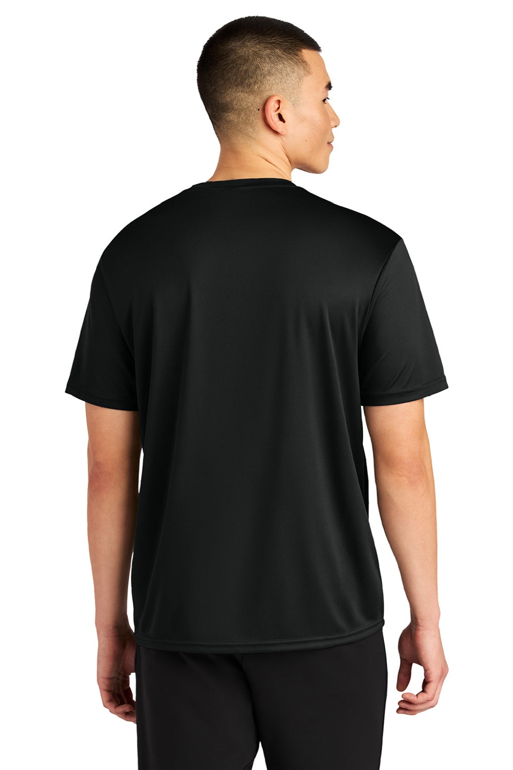 A4 A4N3402 Mens Sprint Performance Moisture Wicking Short Sleeve Crewneck T-Shirt Black Model Back