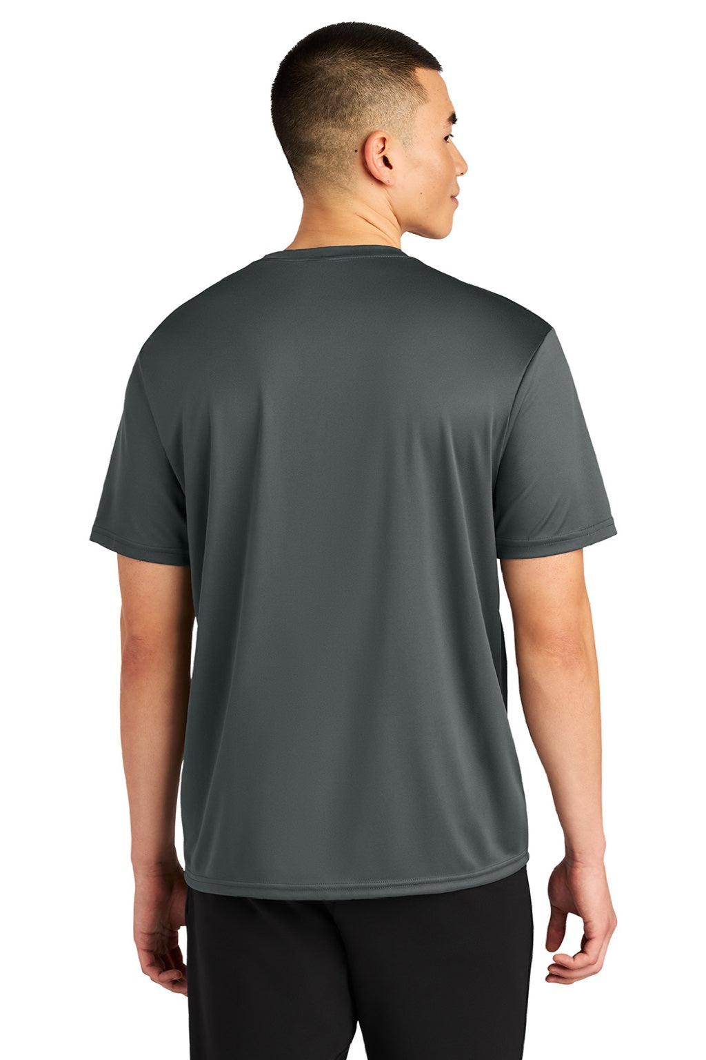 A4 A4N3402 Mens Sprint Performance Moisture Wicking Short Sleeve Crewneck T-Shirt Graphite Grey Model Back