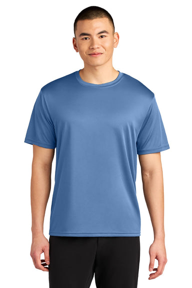 A4 A4N3402 Mens Sprint Performance Moisture Wicking Short Sleeve Crewneck T-Shirt Light Blue Model Front