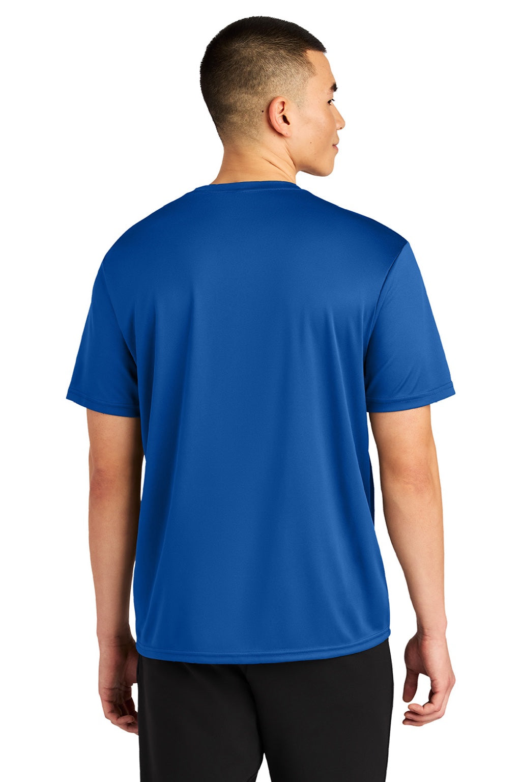 A4 A4N3402 Mens Sprint Performance Moisture Wicking Short Sleeve Crewneck T-Shirt Royal Blue Model Back