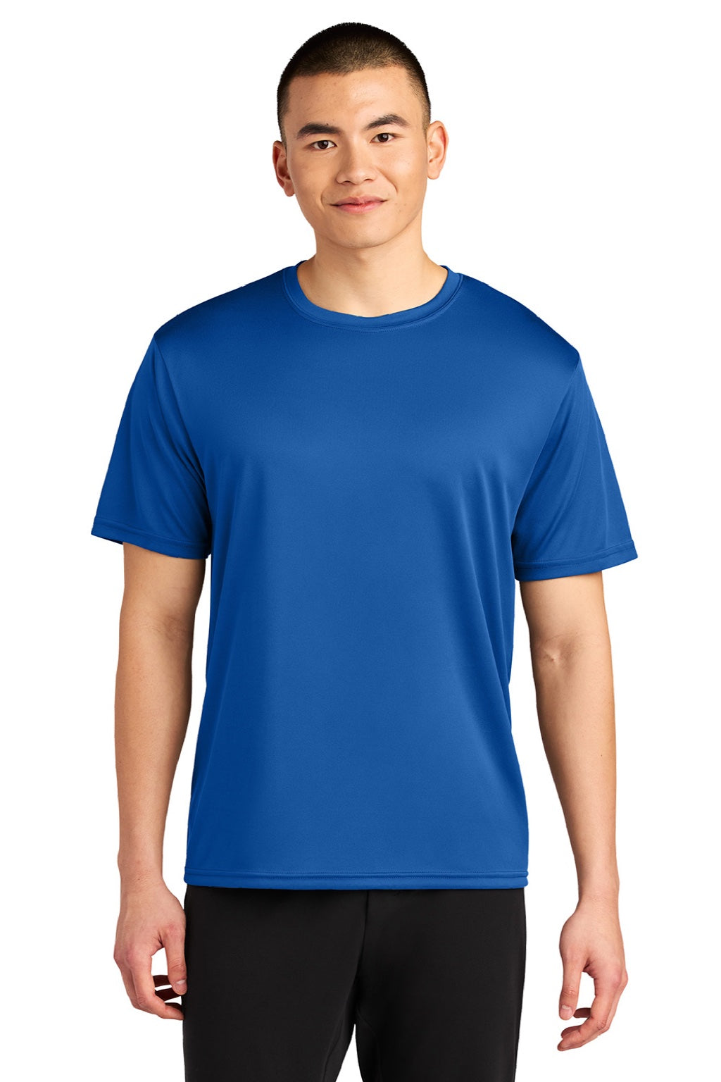 A4 A4N3402 Mens Sprint Performance Moisture Wicking Short Sleeve Crewneck T-Shirt Royal Blue Model Front