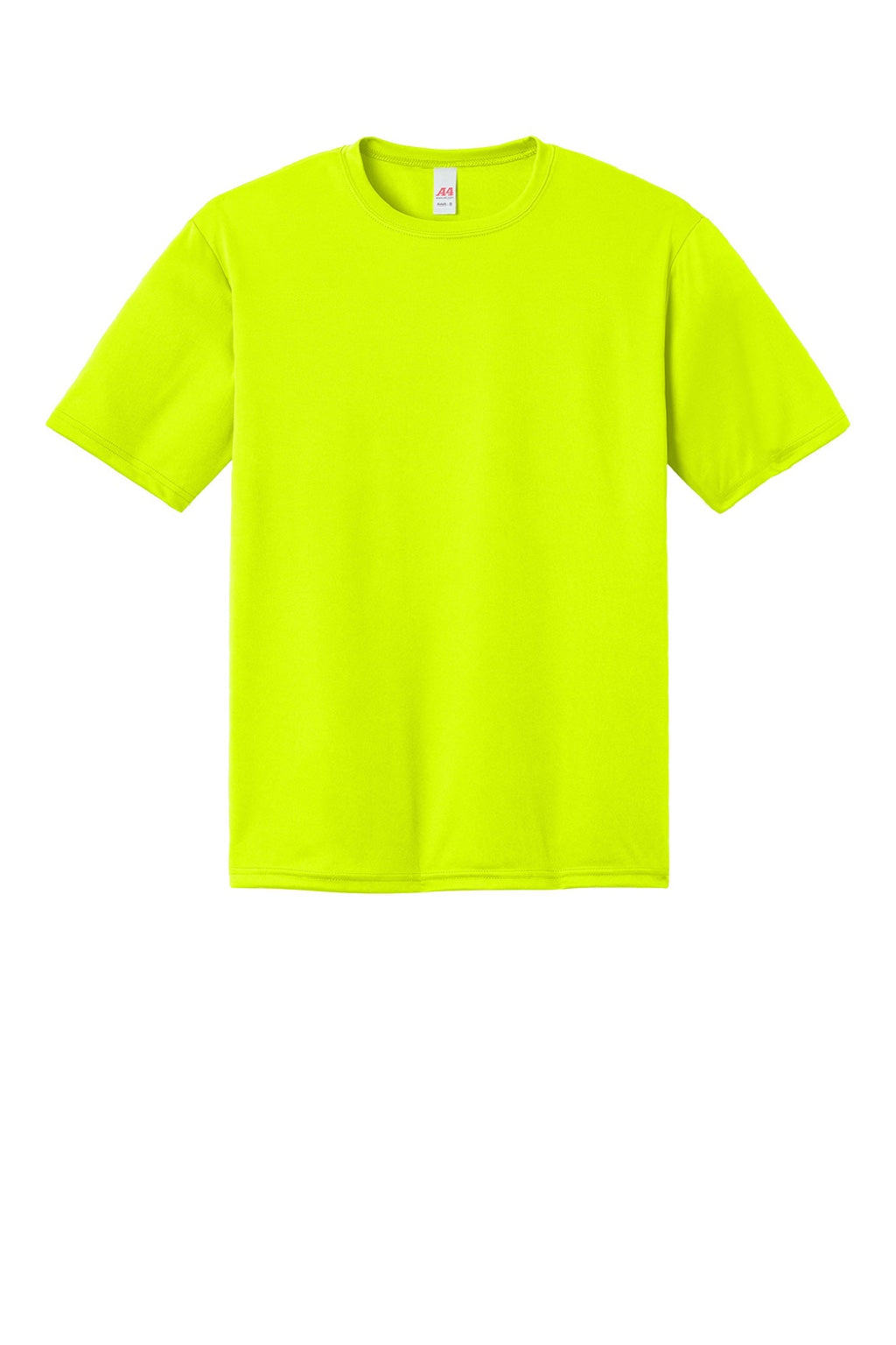 A4 A4N3402 Mens Sprint Performance Moisture Wicking Short Sleeve Crewneck T-Shirt Safety Yellow Flat Front