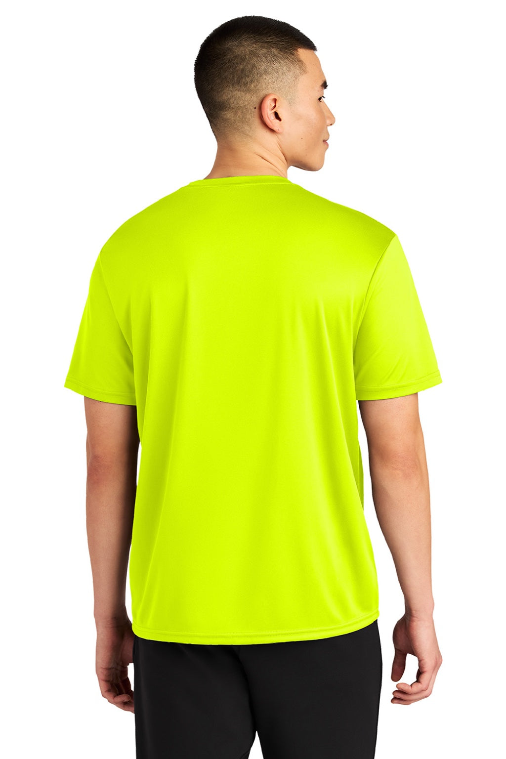 A4 A4N3402 Mens Sprint Performance Moisture Wicking Short Sleeve Crewneck T-Shirt Safety Yellow Model Back