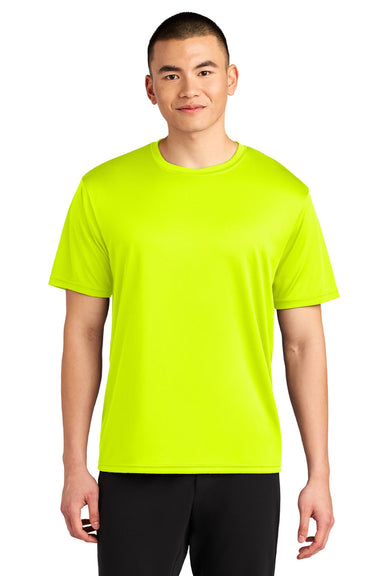 A4 A4N3402 Mens Sprint Performance Moisture Wicking Short Sleeve Crewneck T-Shirt Safety Yellow Model Front