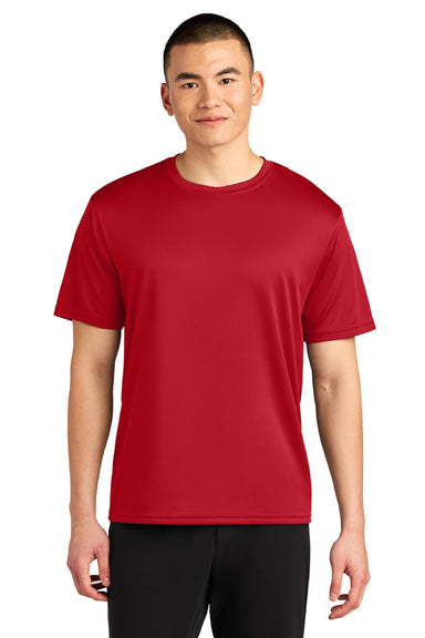 A4 A4N3402 Mens Sprint Performance Moisture Wicking Short Sleeve Crewneck T-Shirt Scarlet Red Model Front