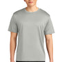 A4 Mens Sprint Performance Moisture Wicking Short Sleeve Crewneck T-Shirt - Silver Grey