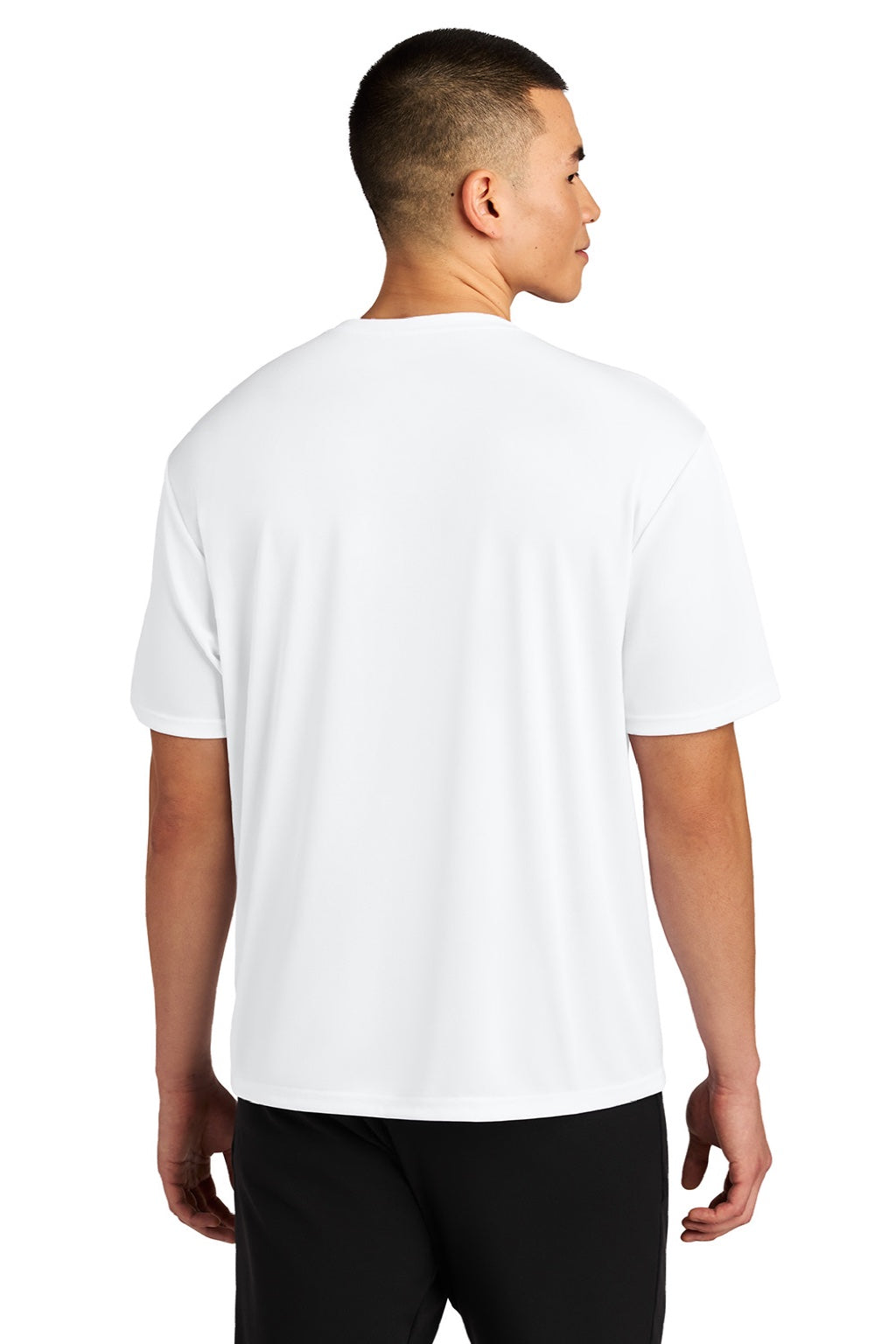 A4 A4N3402 Mens Sprint Performance Moisture Wicking Short Sleeve Crewneck T-Shirt White Model Back