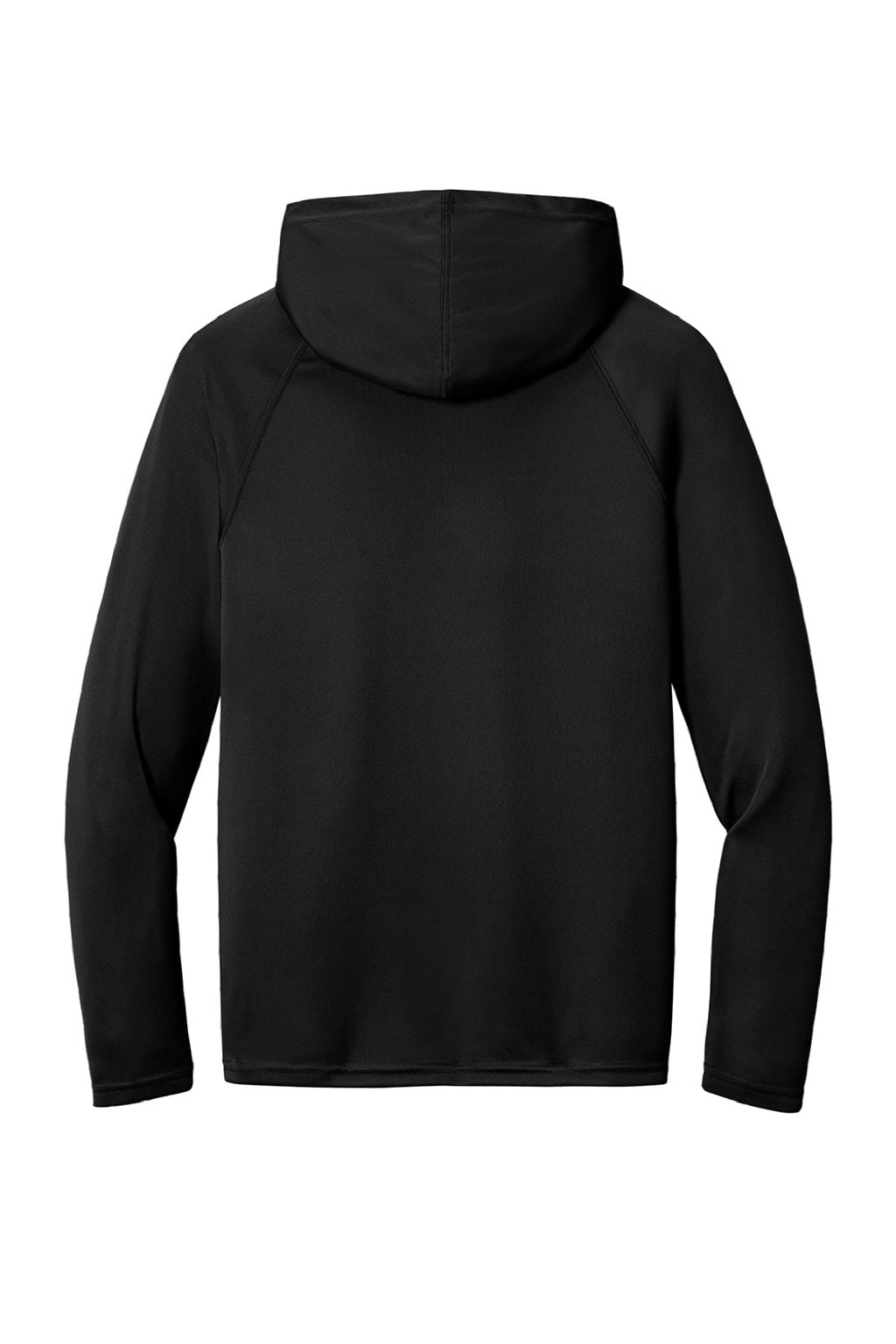 A4 A4N3409 Mens Performance Moisture Wicking Long Sleeve Hooded T-Shirt Hoodie Black Flat Back