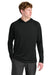 A4 A4N3409 Mens Performance Moisture Wicking Long Sleeve Hooded T-Shirt Hoodie Black Model Front