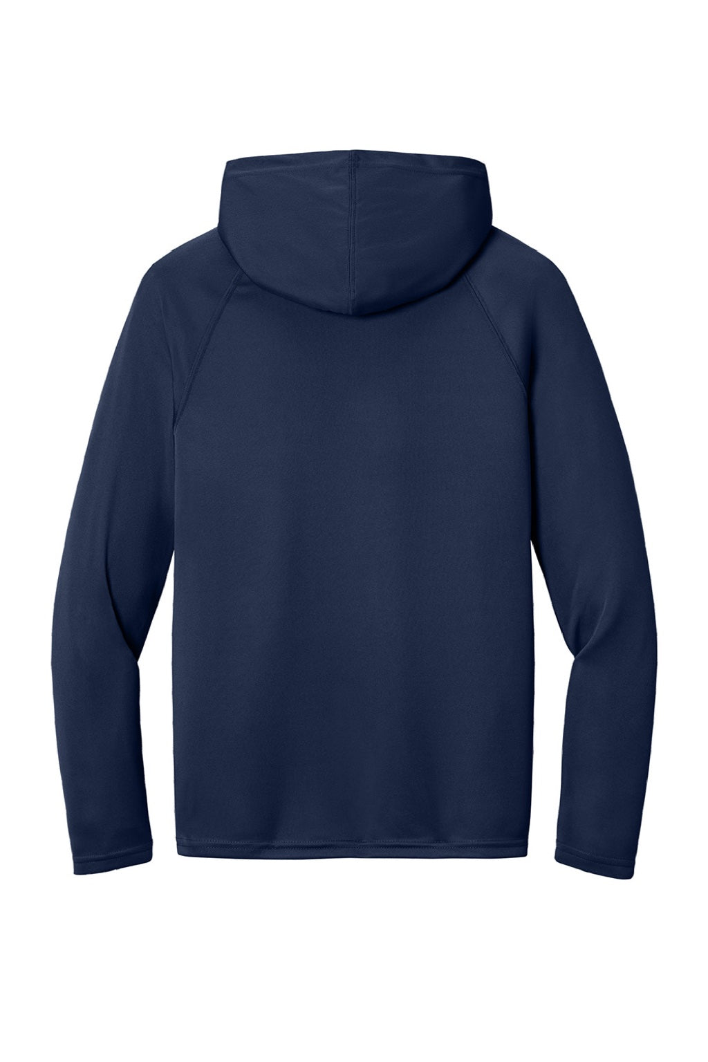 A4 A4N3409 Mens Performance Moisture Wicking Long Sleeve Hooded T-Shirt Hoodie Navy Blue Flat Back
