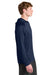 A4 A4N3409 Mens Performance Moisture Wicking Long Sleeve Hooded T-Shirt Hoodie Navy Blue Model Side