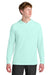 A4 A4N3409 Mens Performance Moisture Wicking Long Sleeve Hooded T-Shirt Hoodie Pastel Mint Model Front
