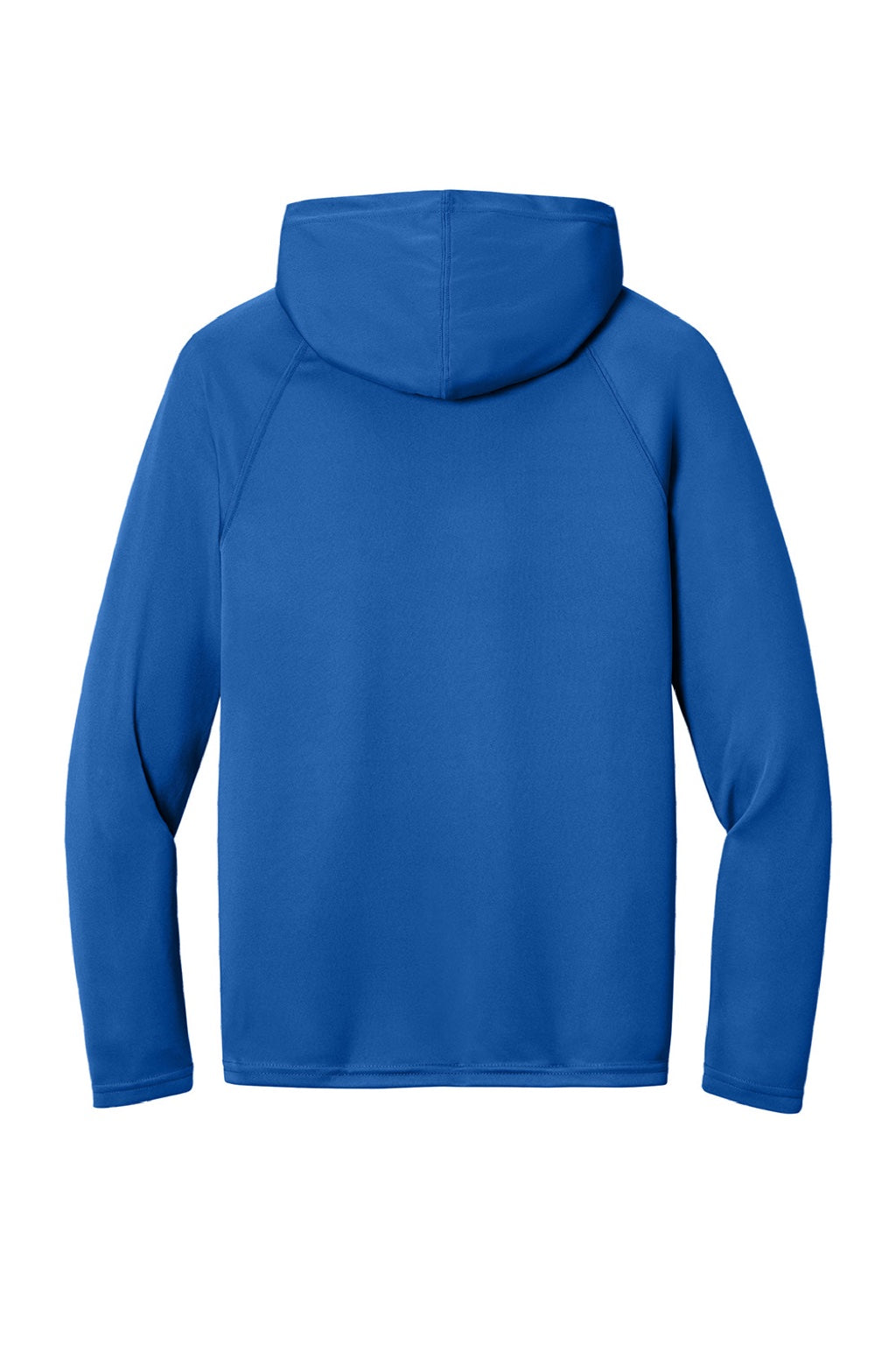 A4 A4N3409 Mens Performance Moisture Wicking Long Sleeve Hooded T-Shirt Hoodie Royal Blue Flat Back
