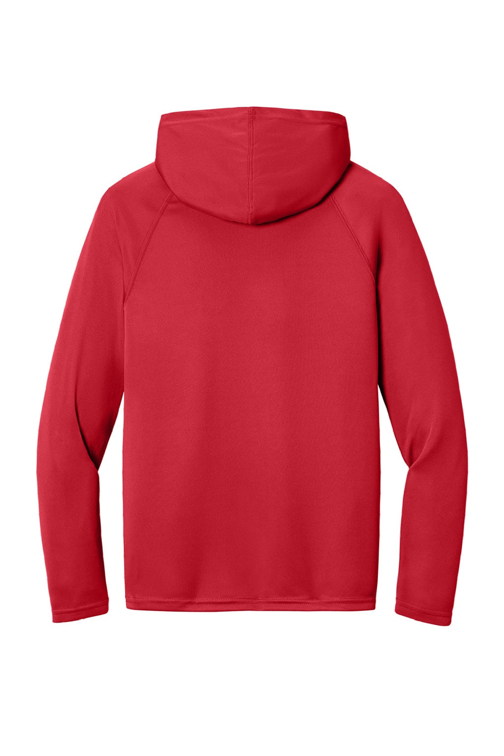 A4 A4N3409 Mens Performance Moisture Wicking Long Sleeve Hooded T-Shirt Hoodie Scarlet Red Flat Back