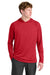 A4 A4N3409 Mens Performance Moisture Wicking Long Sleeve Hooded T-Shirt Hoodie Scarlet Red Model Front