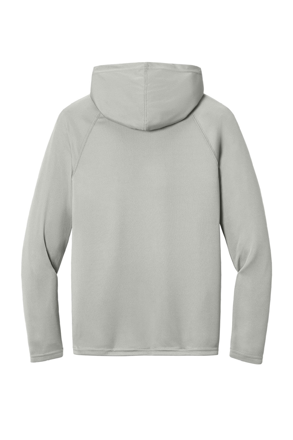 A4 A4N3409 Mens Performance Moisture Wicking Long Sleeve Hooded T-Shirt Hoodie Silver Grey Flat Back