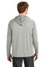 A4 A4N3409 Mens Performance Moisture Wicking Long Sleeve Hooded T-Shirt Hoodie Silver Grey Model Back