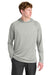 A4 A4N3409 Mens Performance Moisture Wicking Long Sleeve Hooded T-Shirt Hoodie Silver Grey Model Front