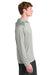 A4 A4N3409 Mens Performance Moisture Wicking Long Sleeve Hooded T-Shirt Hoodie Silver Grey Model Side