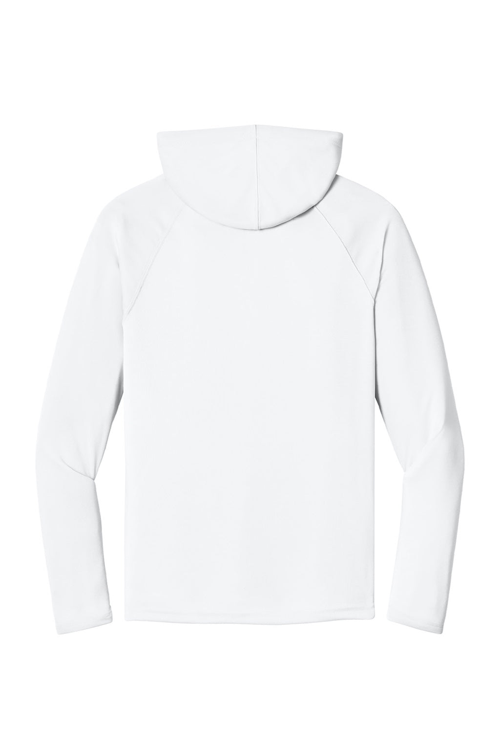 A4 A4N3409 Mens Performance Moisture Wicking Long Sleeve Hooded T-Shirt Hoodie White Flat Back