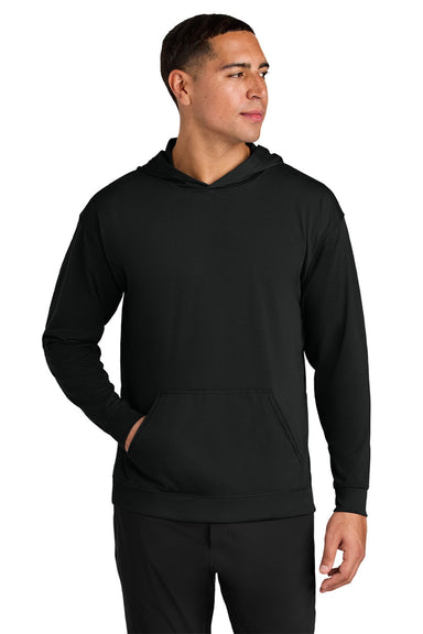 A4 A4N3528 Mens Softek Long Sleeve Hooded T-Shirt Hoodie Black Model Front