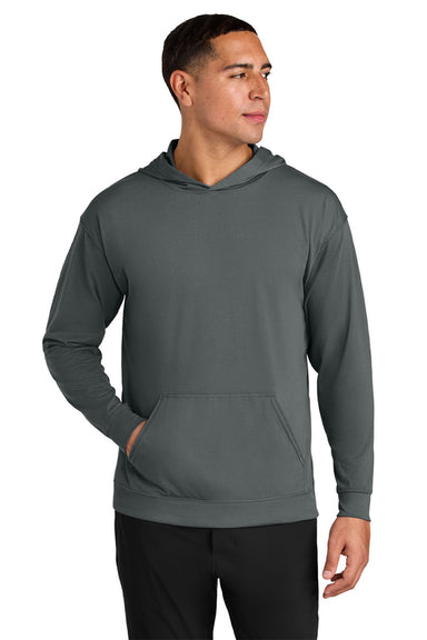 A4 A4N3528 Mens Softek Long Sleeve Hooded T-Shirt Hoodie Graphite Grey Model Front