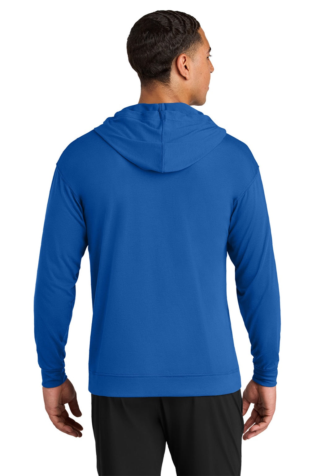 A4 A4N3528 Mens Softek Long Sleeve Hooded T-Shirt Hoodie Royal Blue Model Back