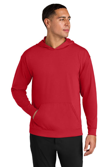 A4 A4N3528 Mens Softek Long Sleeve Hooded T-Shirt Hoodie Scarlet Red Model Front