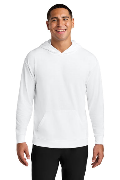 A4 A4N3528 Mens Softek Long Sleeve Hooded T-Shirt Hoodie White Model Front