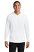 A4 A4N3528 Mens Softek Long Sleeve Hooded T-Shirt Hoodie White Model Front