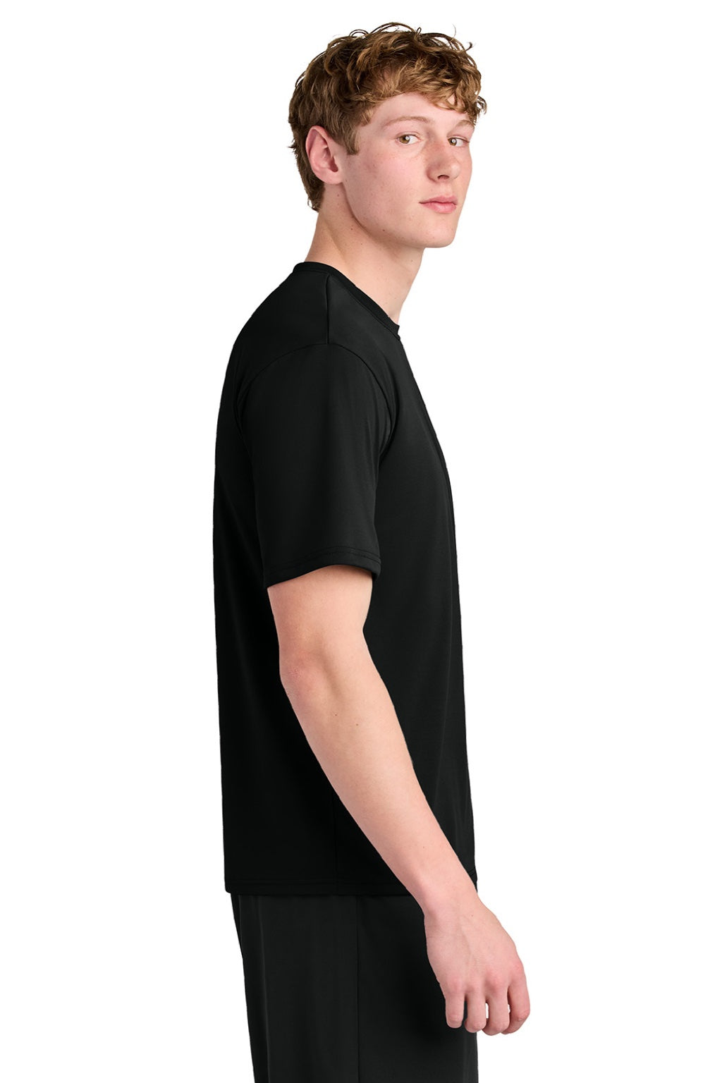 A4 A4N3531 Mens AirFlex Short Sleeve Crewneck T-Shirt Black Model Side