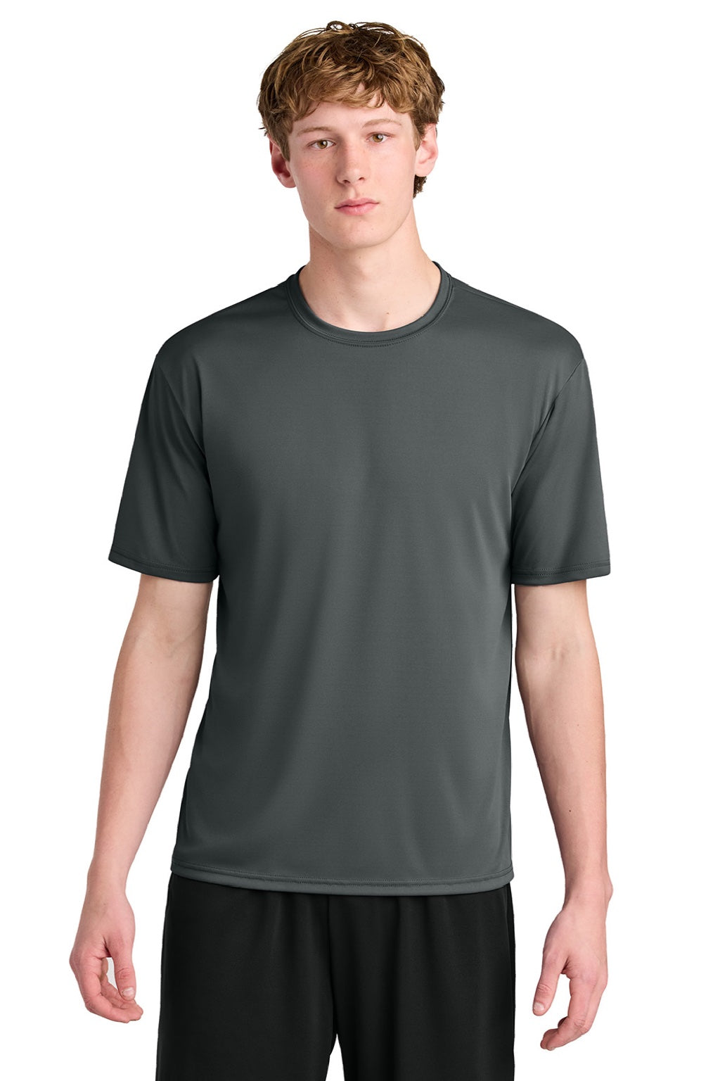 A4 A4N3531 Mens AirFlex Short Sleeve Crewneck T-Shirt Graphite Grey Model Front