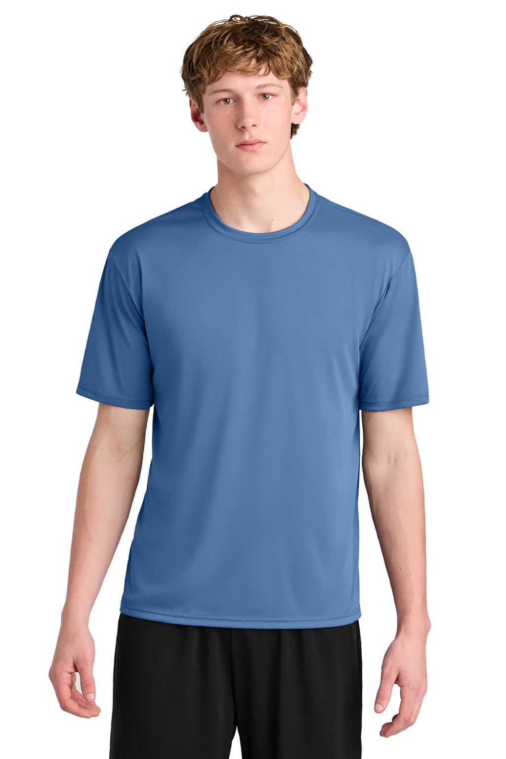 A4 A4N3531 Mens AirFlex Short Sleeve Crewneck T-Shirt Light Blue Model Front