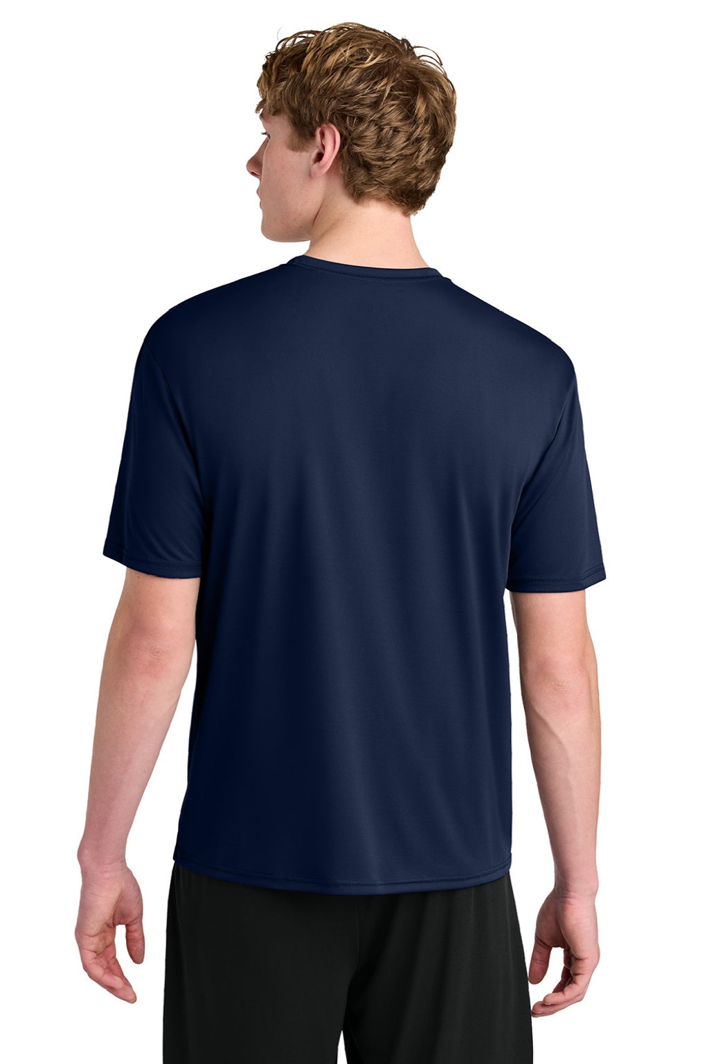 A4 A4N3531 Mens AirFlex Short Sleeve Crewneck T-Shirt Navy Blue Model Back