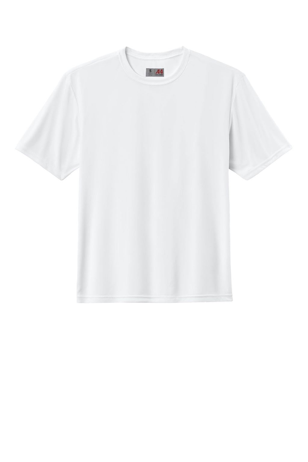 A4 A4N3531 Mens AirFlex Short Sleeve Crewneck T-Shirt White Flat Front