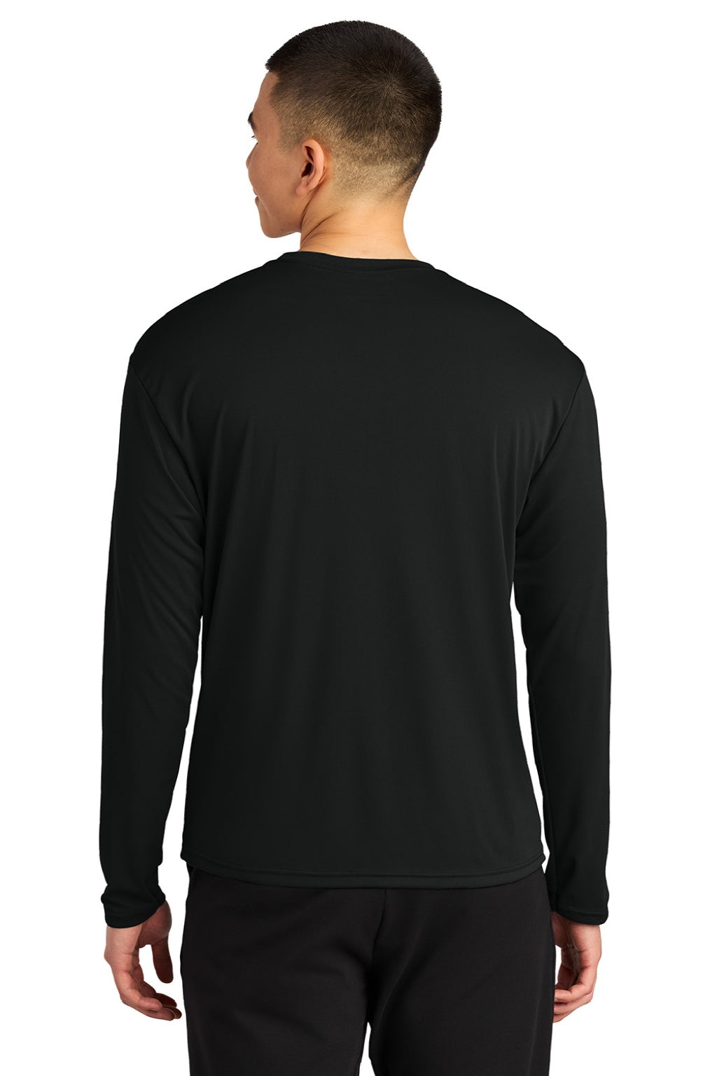 A4 A4N3532 Mens AirFlex Long Sleeve Crewneck T-Shirt Black Model Back