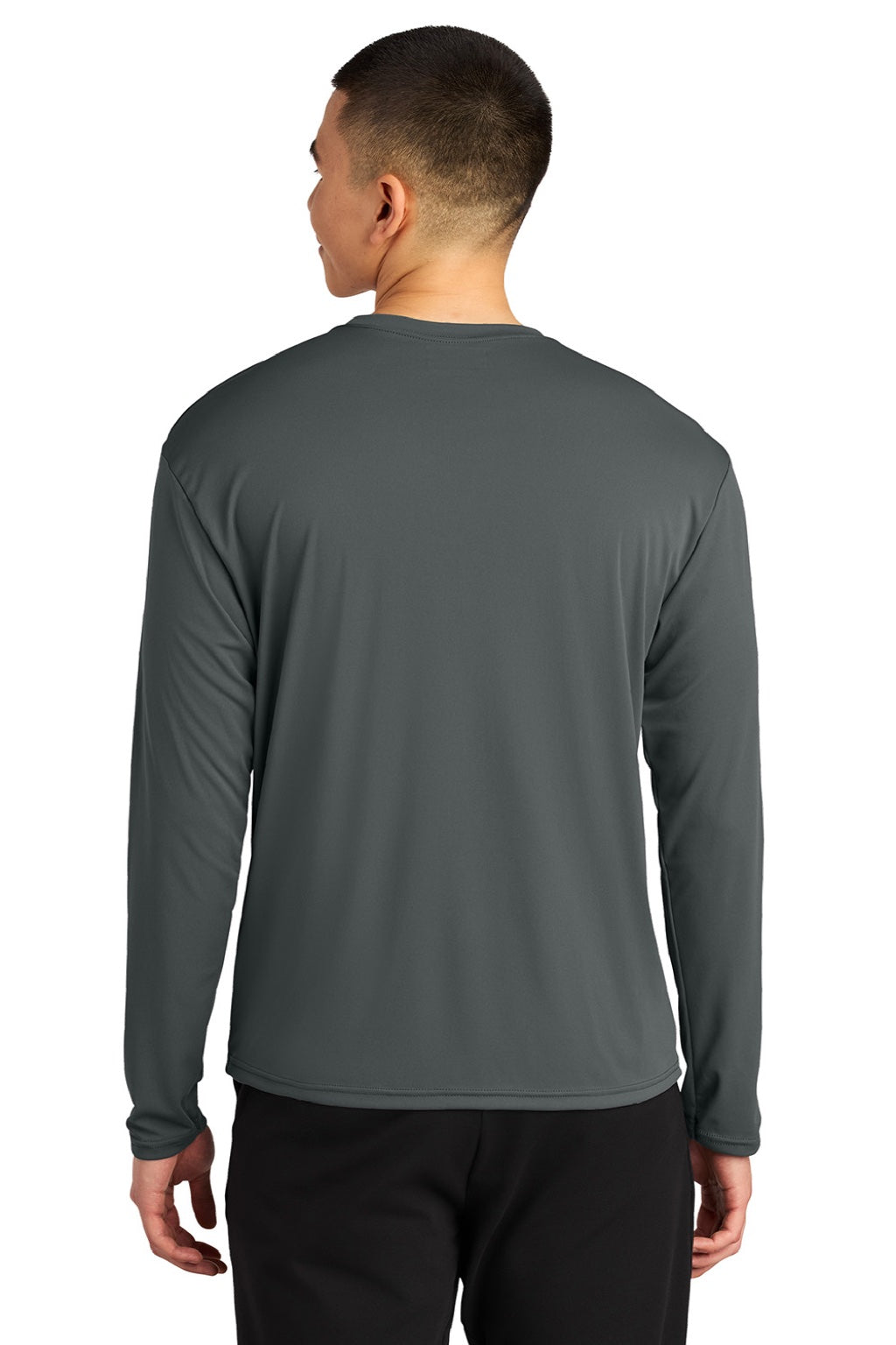 A4 A4N3532 Mens AirFlex Long Sleeve Crewneck T-Shirt Graphite Grey Model Back