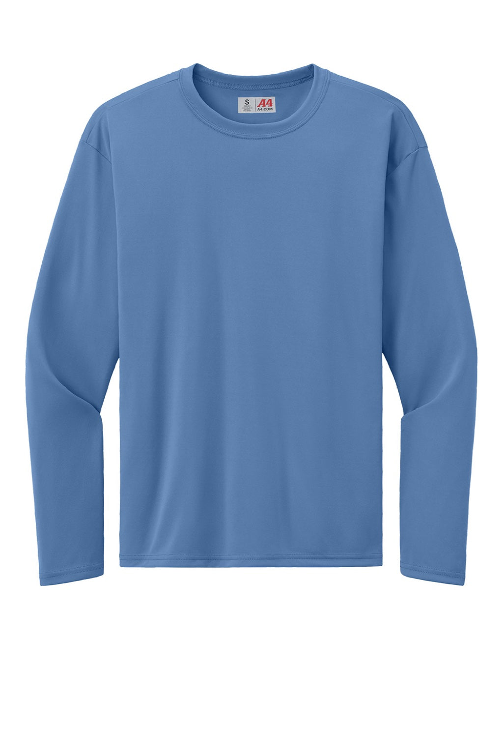 A4 A4N3532 Mens AirFlex Long Sleeve Crewneck T-Shirt Light Blue Flat Front