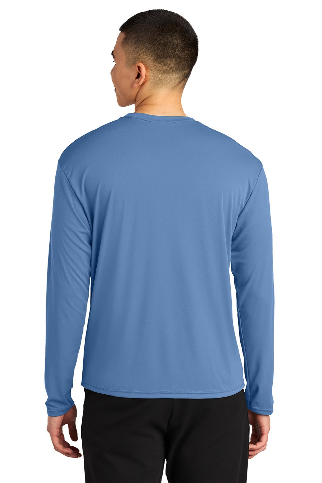 A4 A4N3532 Mens AirFlex Long Sleeve Crewneck T-Shirt Light Blue Model Back