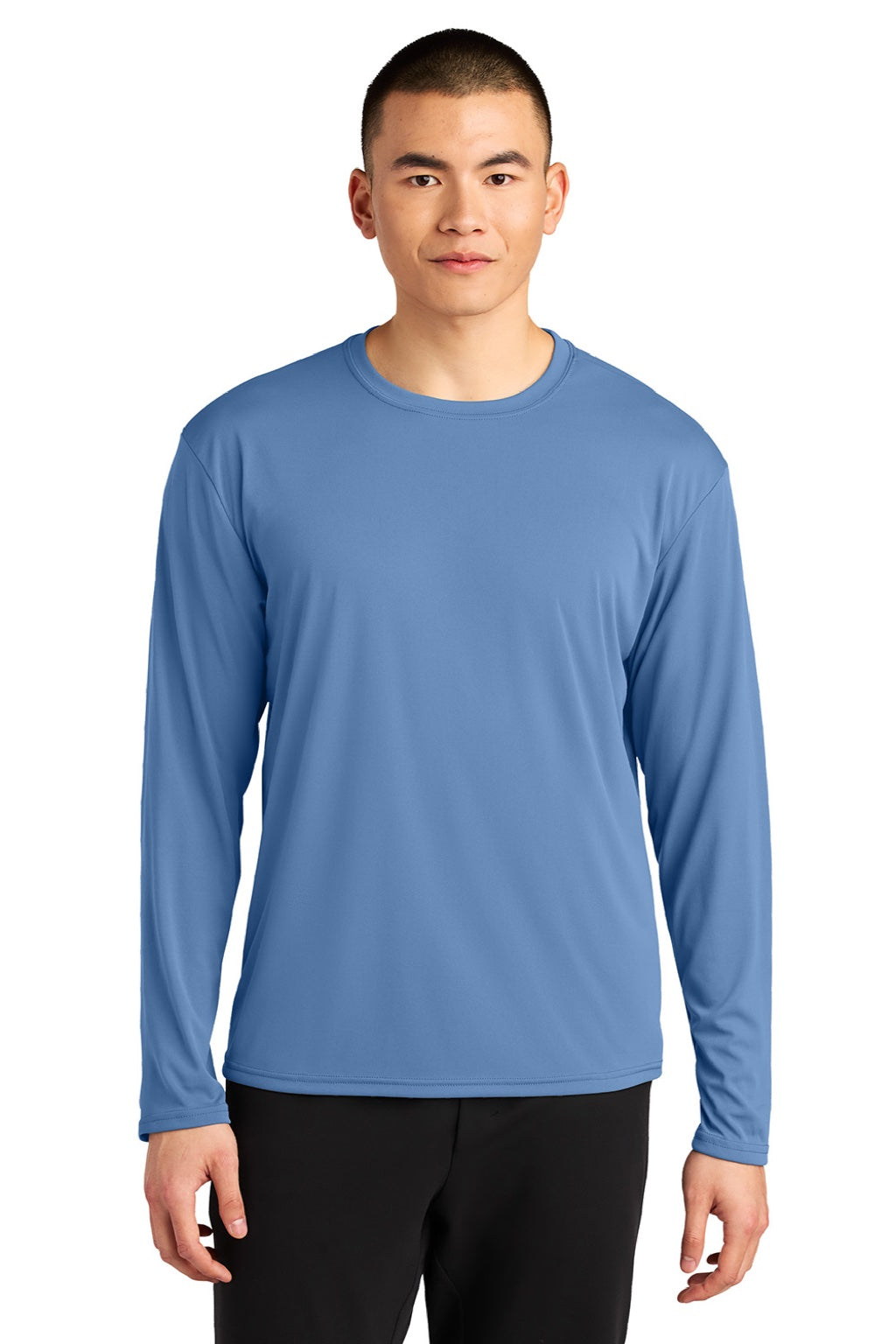 A4 A4N3532 Mens AirFlex Long Sleeve Crewneck T-Shirt Light Blue Model Front