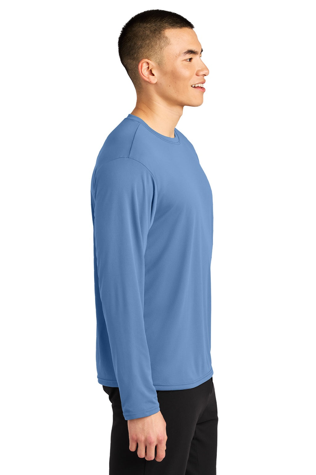 A4 A4N3532 Mens AirFlex Long Sleeve Crewneck T-Shirt Light Blue Model Side