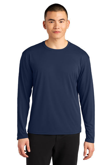A4 A4N3532 Mens AirFlex Long Sleeve Crewneck T-Shirt Navy Blue Model Front