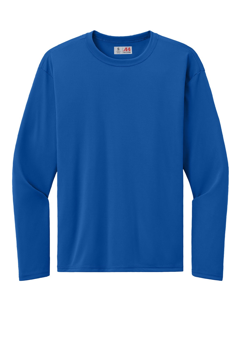 A4 A4N3532 Mens AirFlex Long Sleeve Crewneck T-Shirt Royal Blue Flat Front