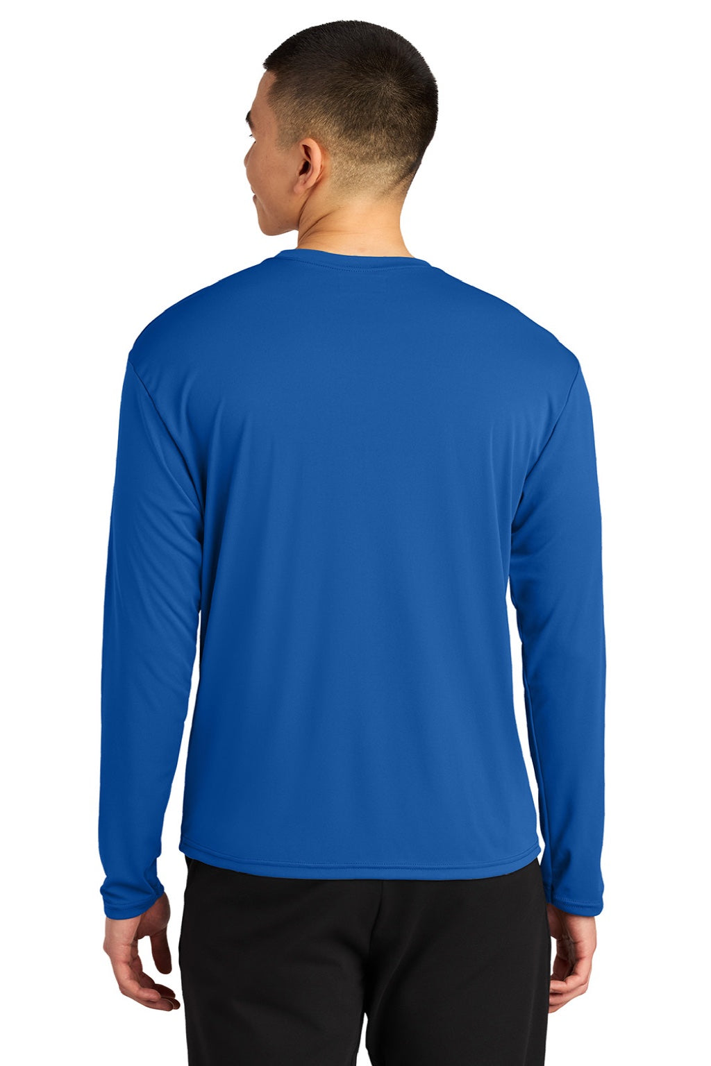 A4 A4N3532 Mens AirFlex Long Sleeve Crewneck T-Shirt Royal Blue Model Back