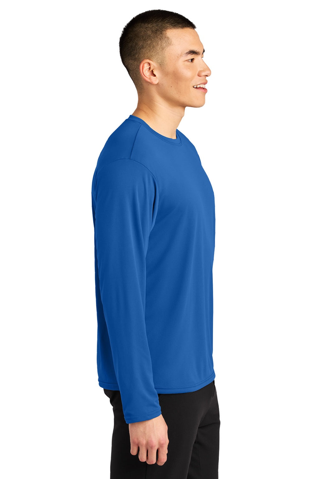 A4 A4N3532 Mens AirFlex Long Sleeve Crewneck T-Shirt Royal Blue Model Side