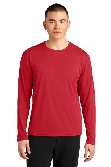 A4 A4N3532 Mens AirFlex Long Sleeve Crewneck T-Shirt Scarlet Red Model Front