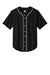 A4 A4N4184 Mens Short Sleeve Full Button Baseball Jersey Black Flat Front