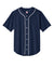 A4 A4N4184 Mens Short Sleeve Full Button Baseball Jersey Navy Blue Flat Front
